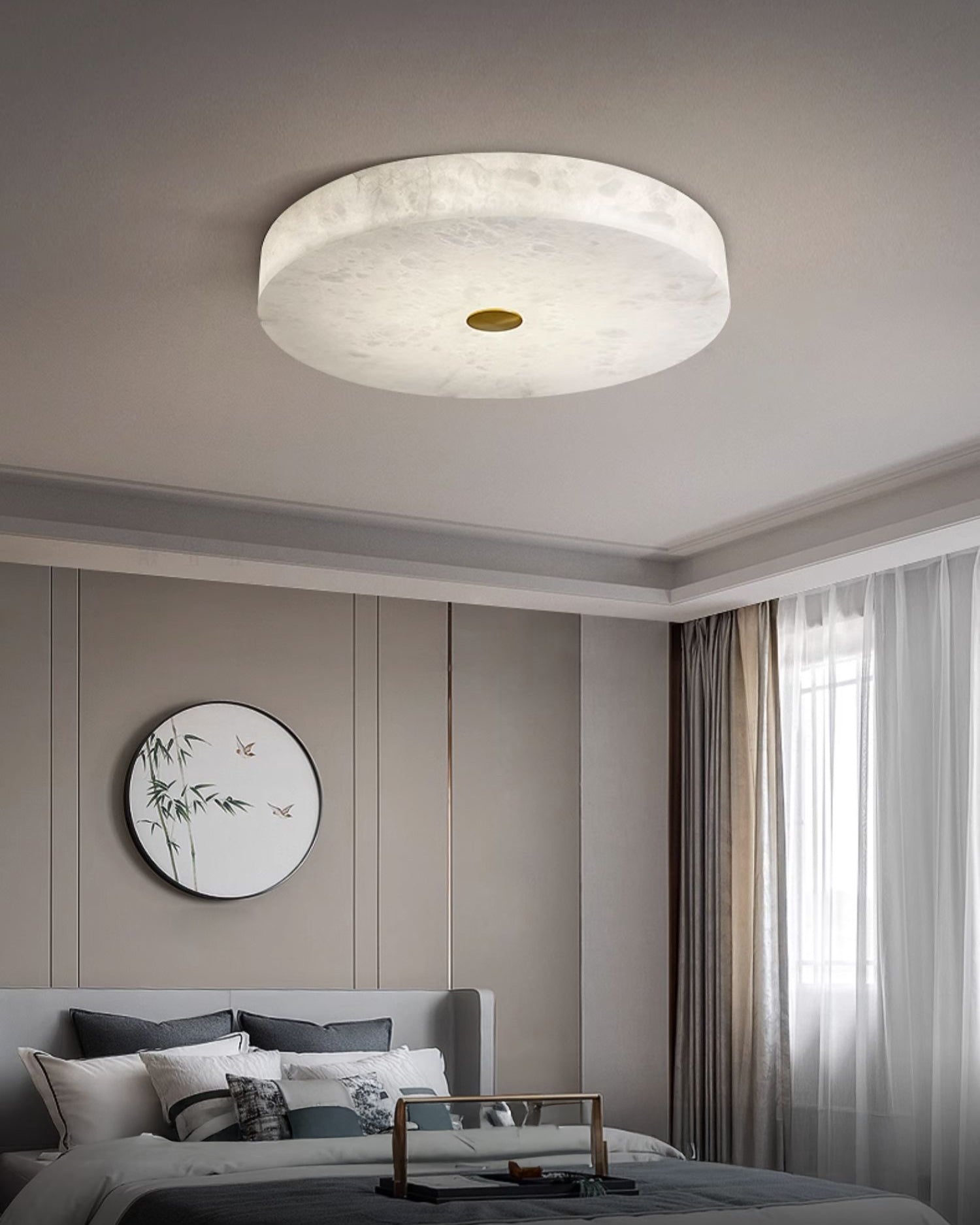 Plafonnier rond moderne en albâtre WOMO-WM1118