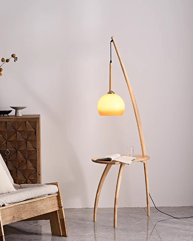 WOMO Lampe sur Pied Bois Suspendue avec Table - WM7130