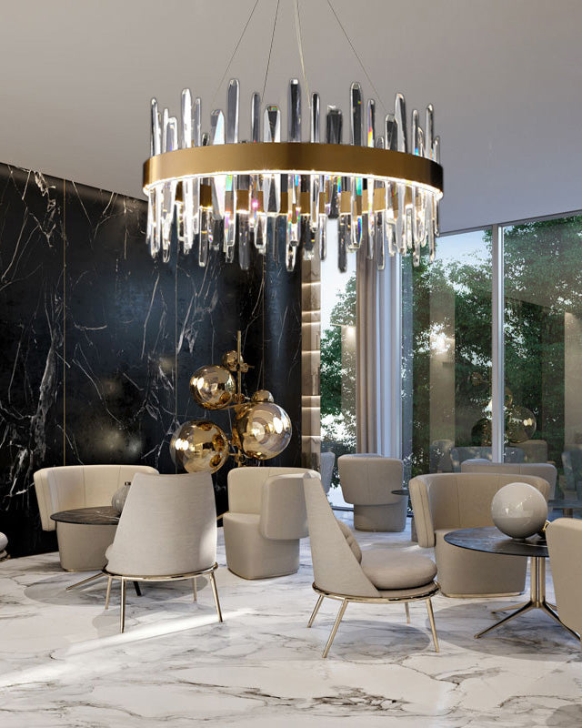 WOMO Lustre Luxe Rond Cristal-WM2485a