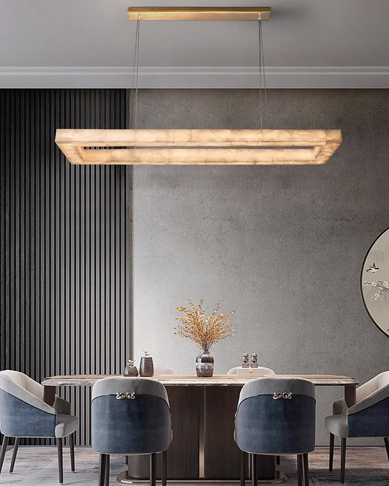 WOMO-WM2822 Rectangular Alabaster Chandelier