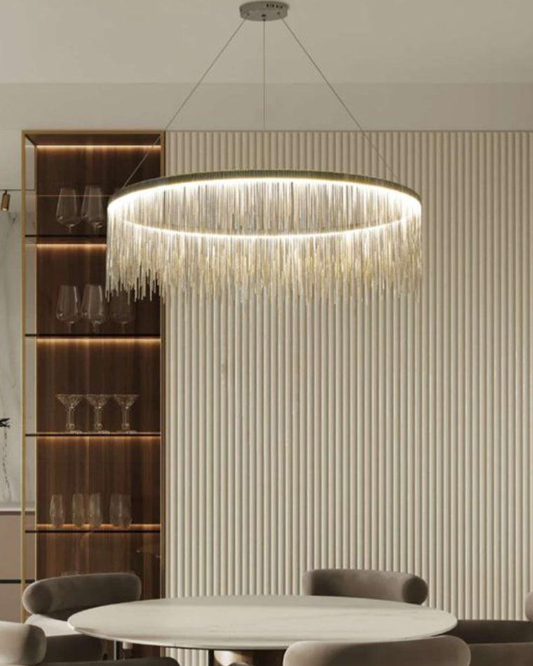 WOMO Lustre Macramé Rond Argenté/Doré-WM2062a