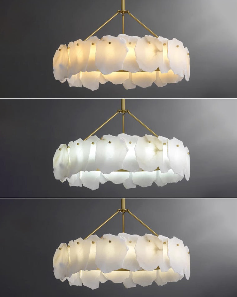 WOMO Lustre Rond Albâtre Doré Décorative-WM2392a