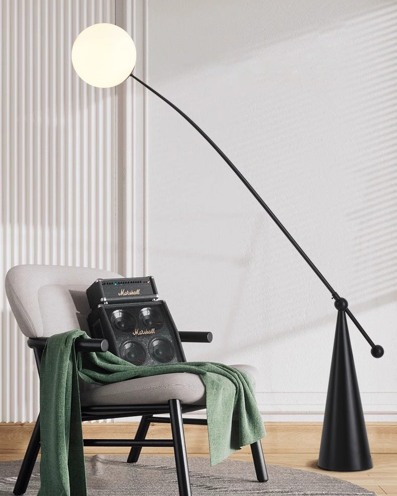 WOMO Lampe sur Pied Bras Articulé Globe Verre - WM7129