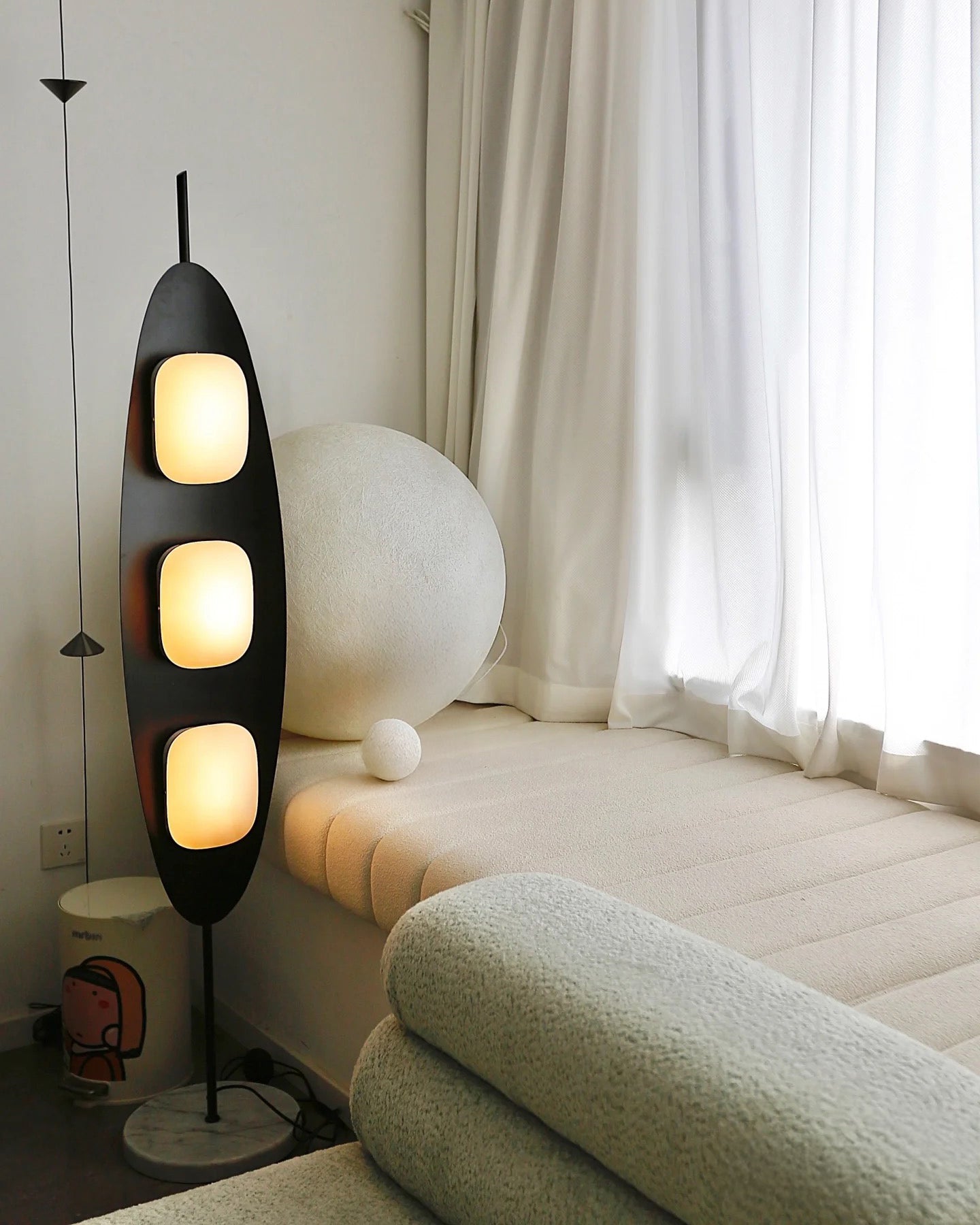 WOMO Lampe sur Pied Bois Ovale Moderne - WM7080