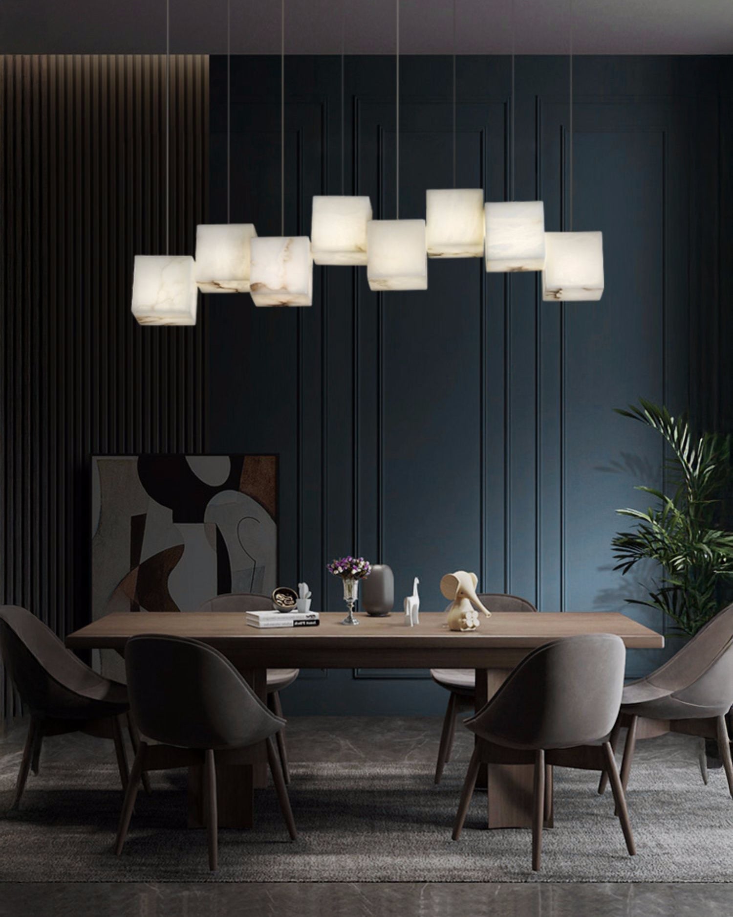 Cubical alabaster suspension lamp WOMO-WM2852
