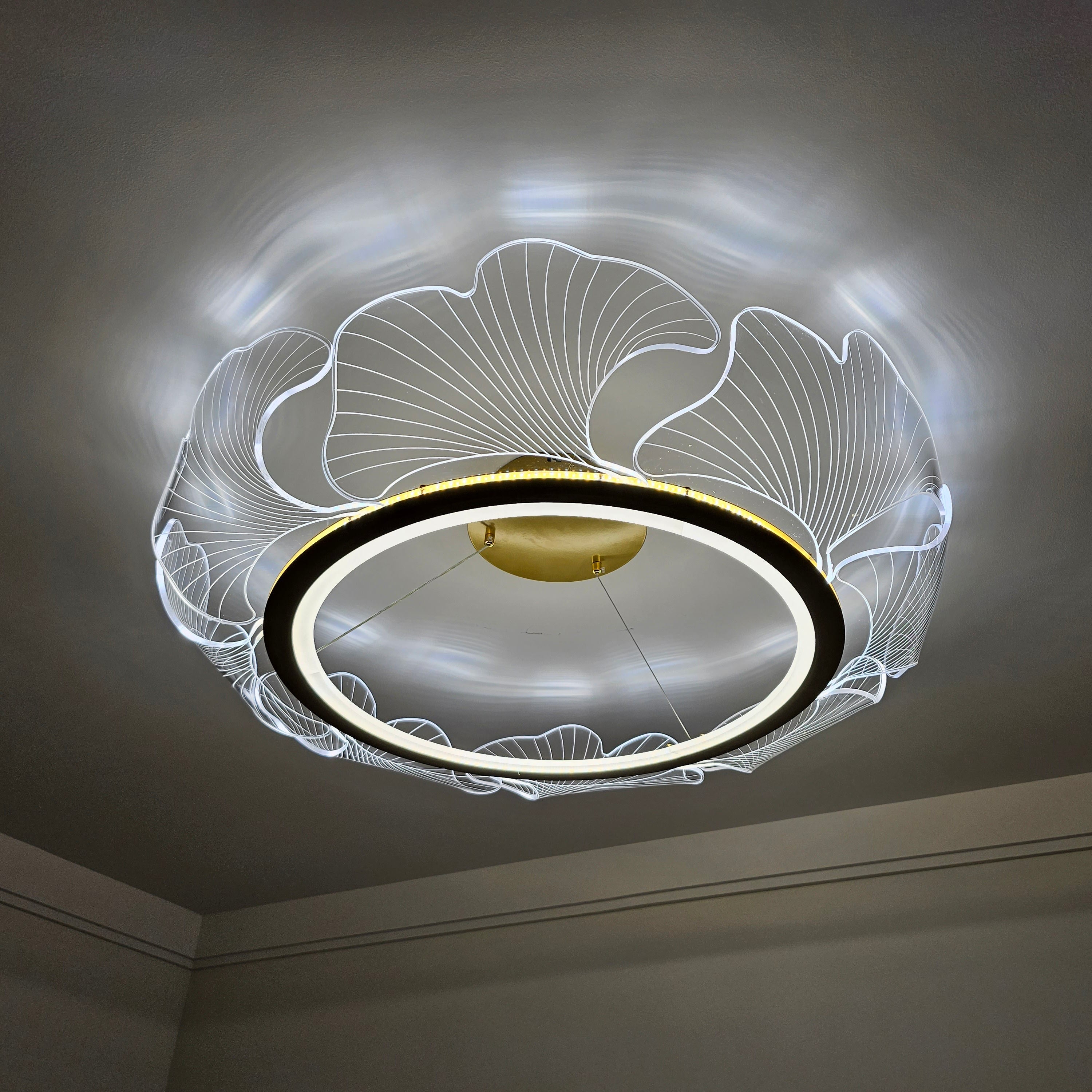 WOMO Suspension Feuille Transparent Chic Design- WM2000