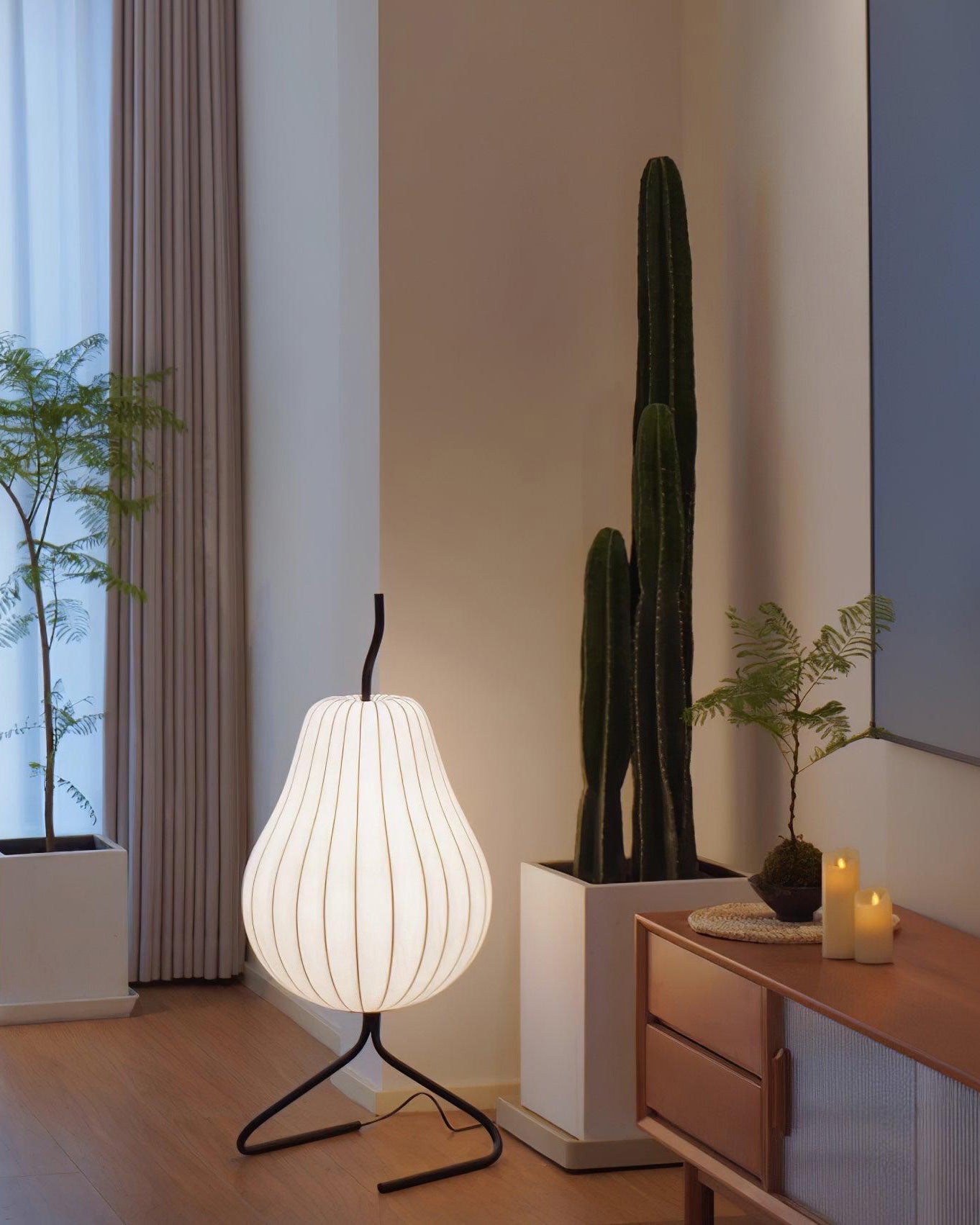 WOMO Lampe sur Pied Lanterne Poire en Soie - WM7126