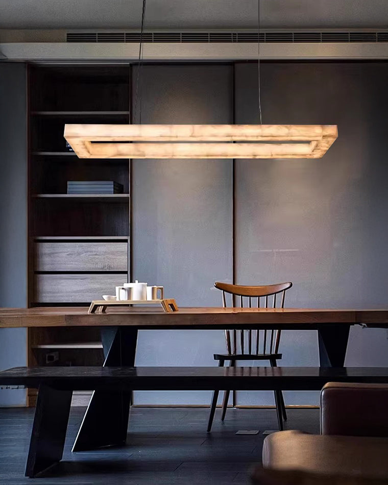 WOMO-WM2822 Rectangular Alabaster Chandelier