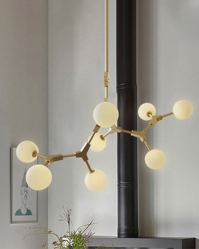 Lustre en verre dépoli à bulles de branchement WOMO-WM2514