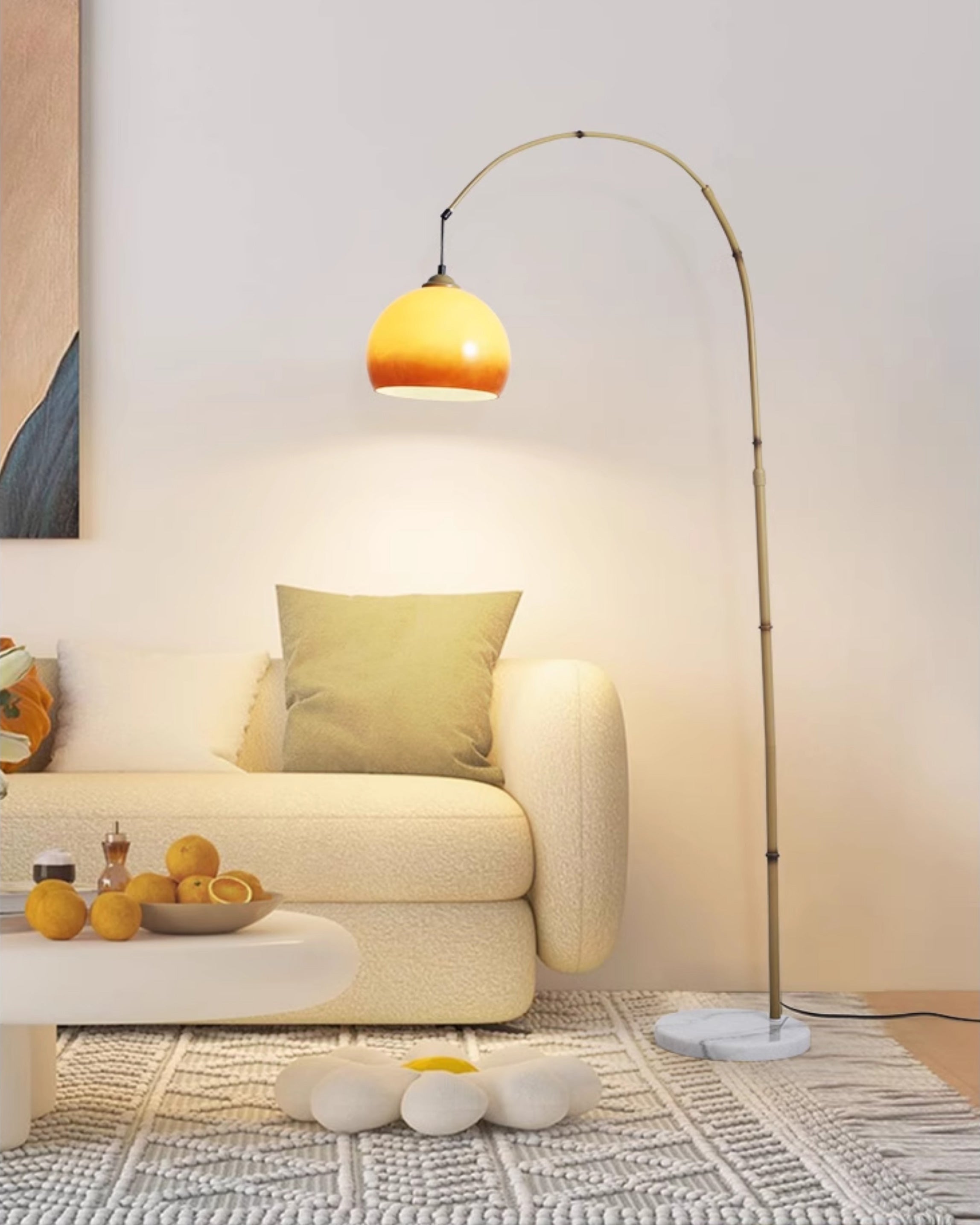 WOMO Lampe sur Pied Arc Bambou Suspendue - WM7133