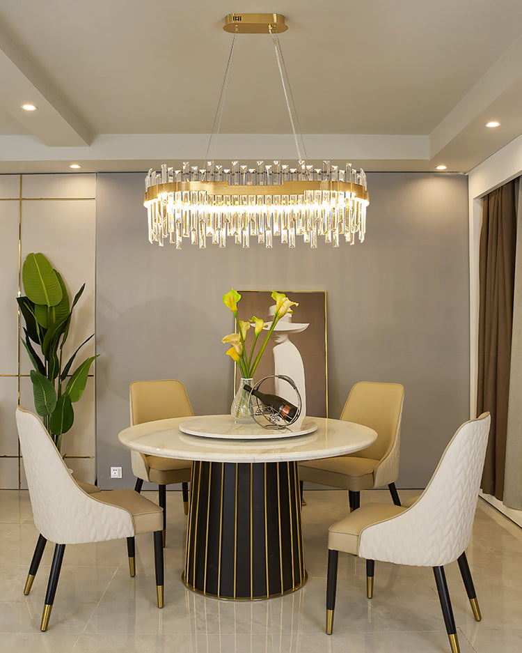 Lustre ovale en cristal doré WOMO-WM2566