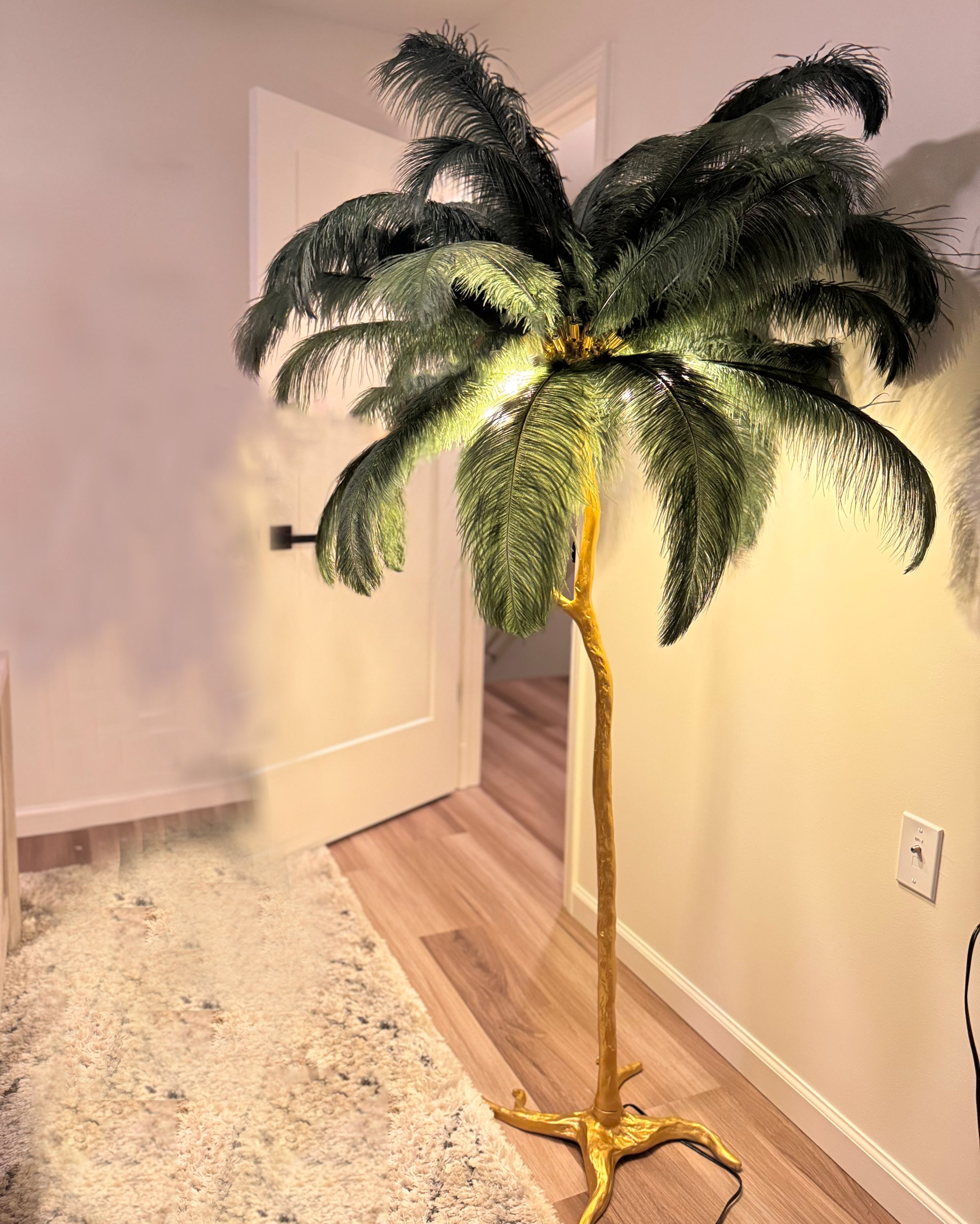 WOMO Lampe sur Pied Arbre Palmier Plumes - WM7000
