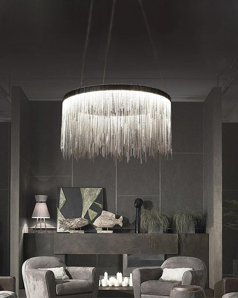 WOMO Lustre Macramé Rond Argenté/Doré-WM2062a
