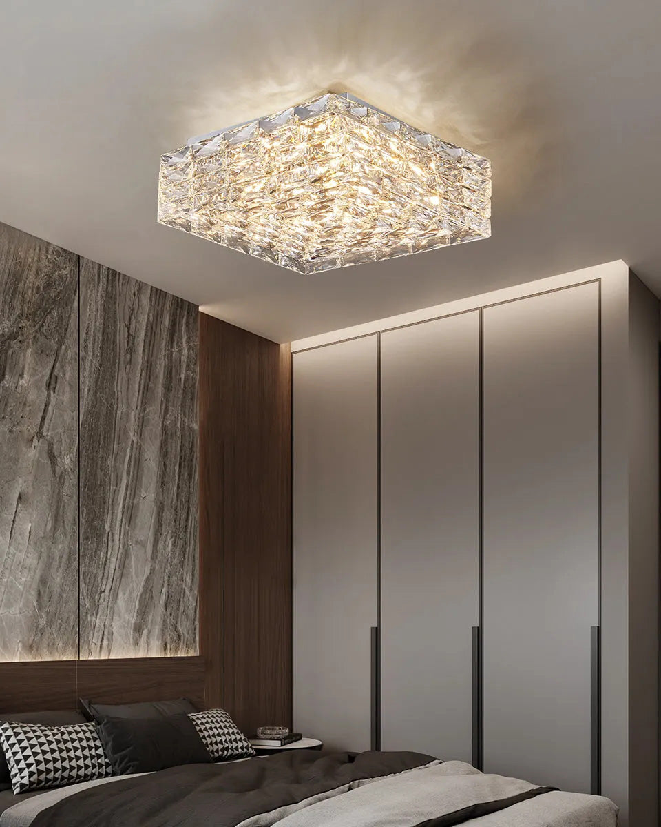 Plafonnier encastré en cristal carré WOMO-WM1130