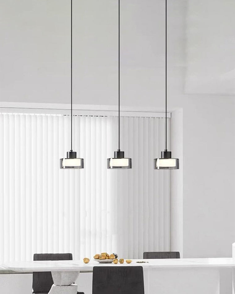 Suspension à tambour en verre noir WOMO-WM2787