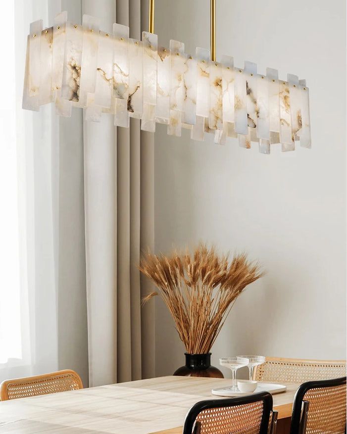 Lustre rectangulaire en alabâtre WOMO-WM2856