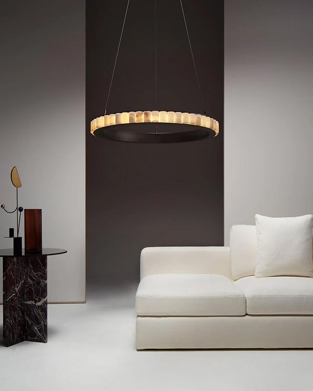 WOMO Lustre Anneaux Albâtre Doré/Noir-WM2858