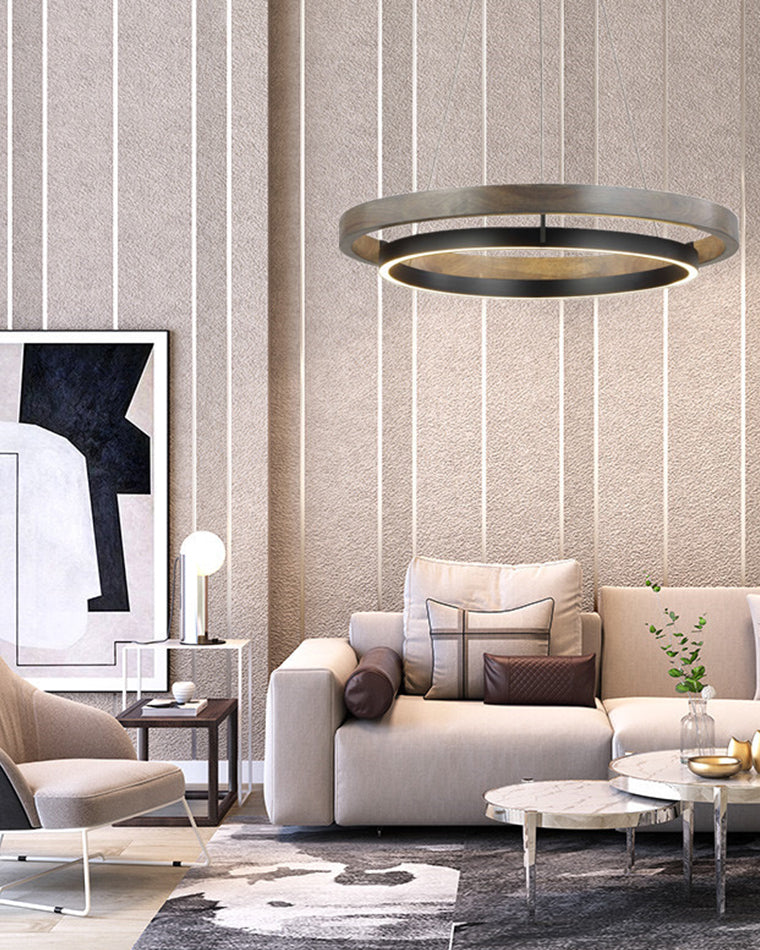 WOMO Wooden LED Ring Chandelier-WM2492