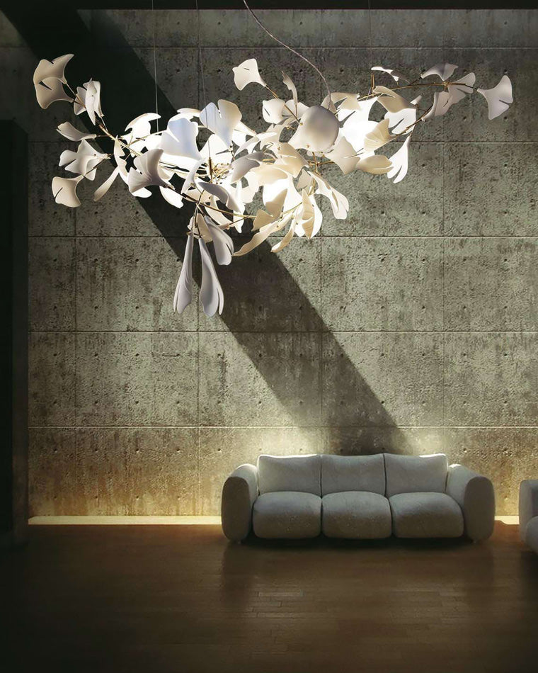 WOMO Lustre Long Feuille de Ginkgo Céramiqu Décorative-WM2430