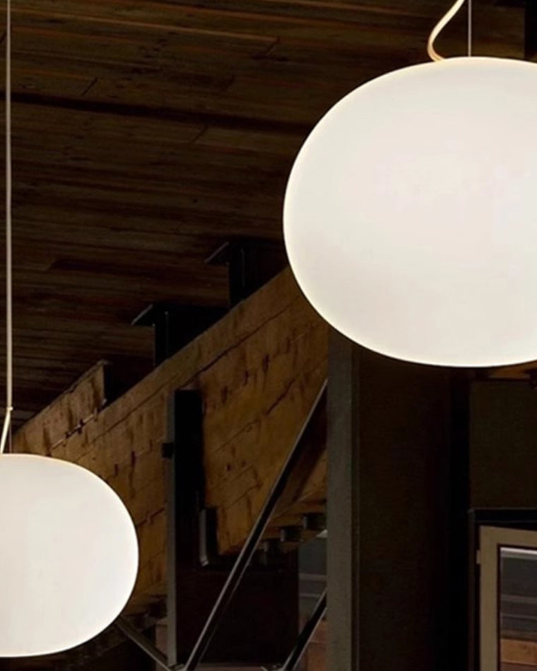 WOMO Suspension Boule Verre Blanc pour Cuisine-WM2496