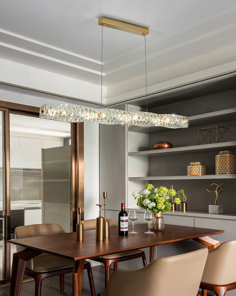 WOMO Suspension Lineaire Cristal pour Salle à Manger - WM2193