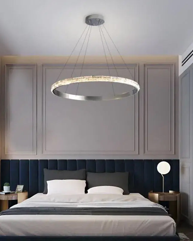 WOMO Lustre Cercle Led Cristal Chrome-WM2491a
