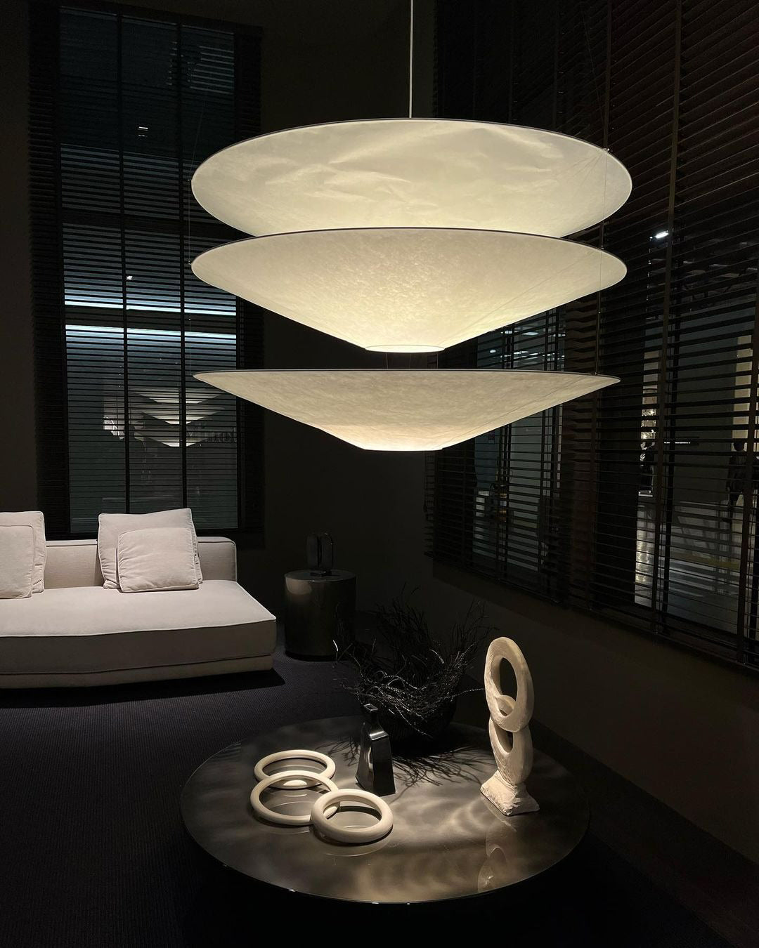 WOMO-WM2775 Tiered Cone Rice Paper Pendant Light