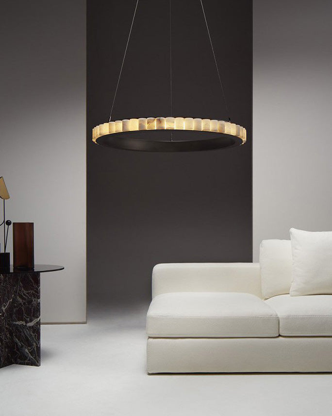 WOMO Lustre Anneaux Albâtre Doré/Noir-WM2858