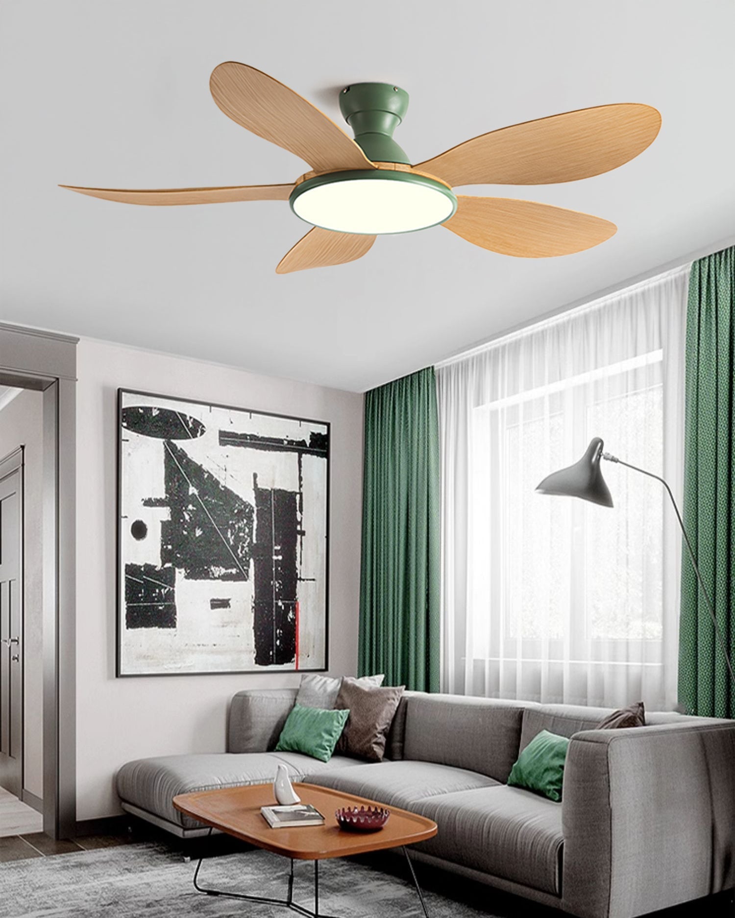 Ventilateur de plafond à profil bas WOMO avec lumière vive  - WM5153
