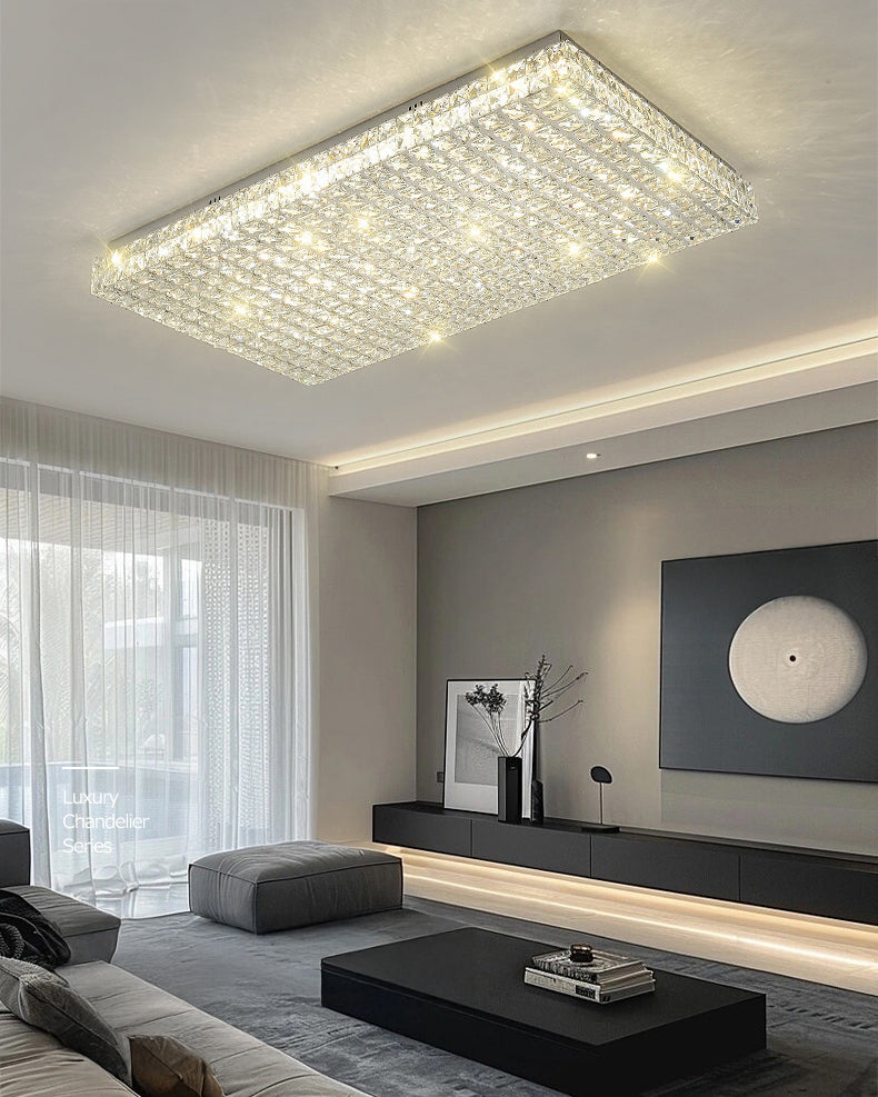 Plafonnier encastré carré en cristal WOMO-WM1114
