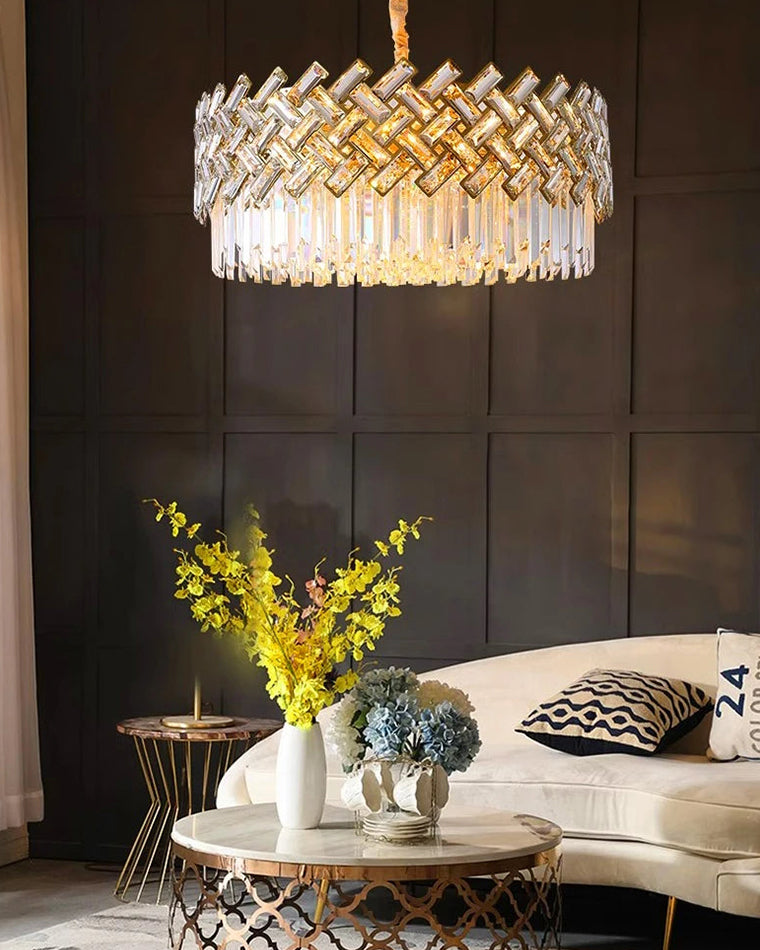 WOMO Lustre Rond Cristal Doré-WM2190