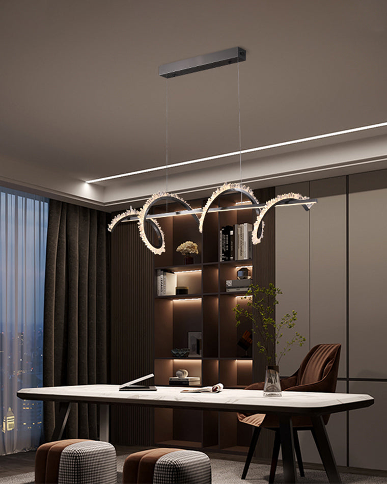 Lustre linéaire en cristal WOMO Swirl-WM2713