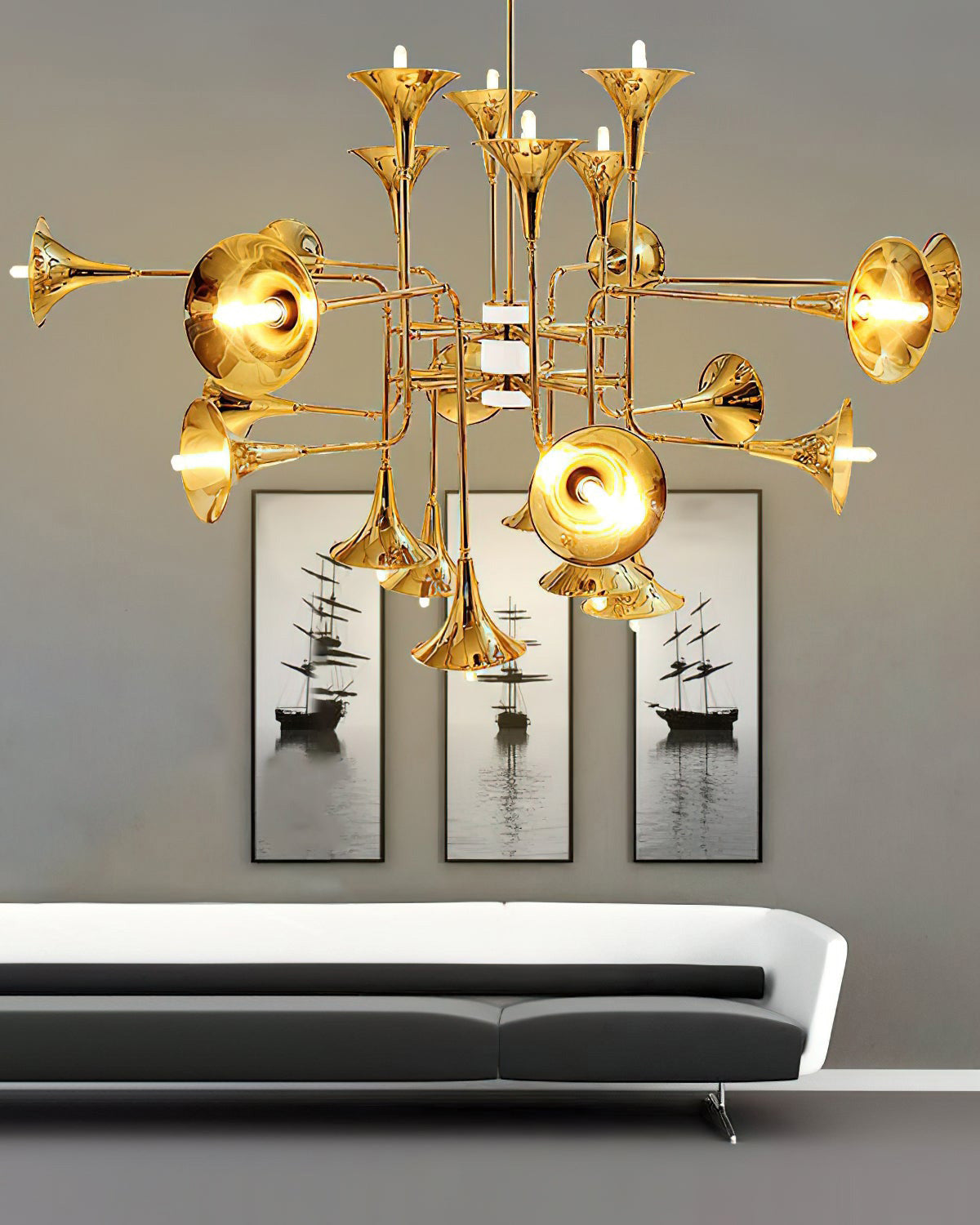 WOMO Gold Flower Chandelier Art Deco-WM2614