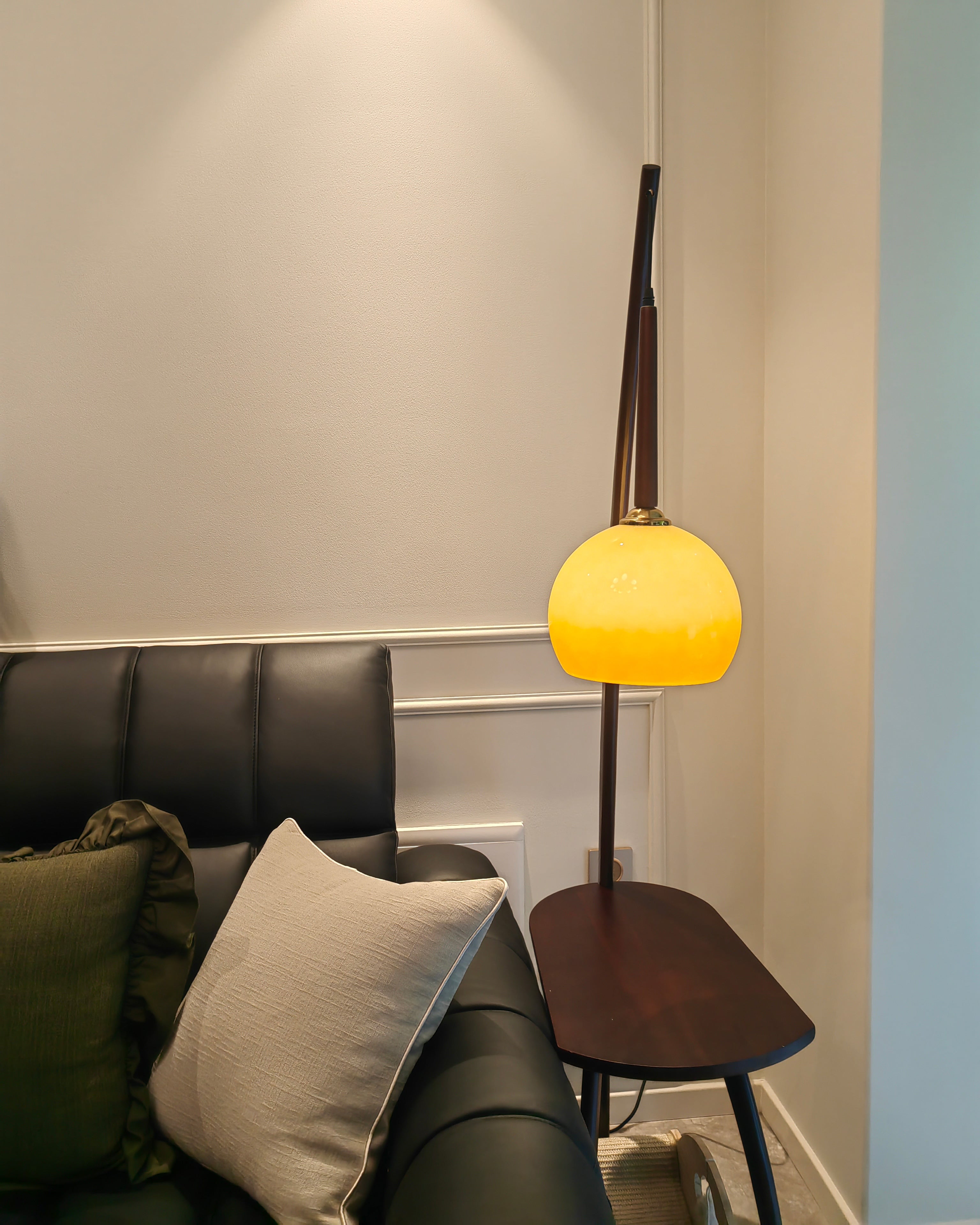 WOMO Lampe sur Pied Bois Suspendue avec Table - WM7130