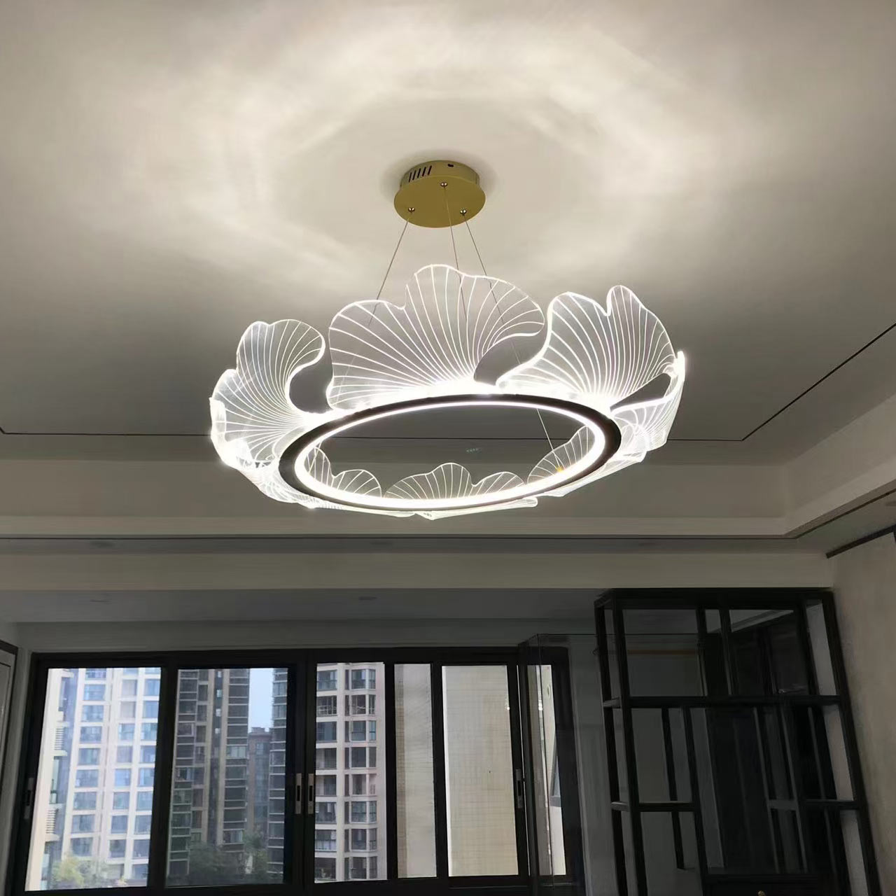WOMO Suspension Feuille Transparent Chic Design- WM2000