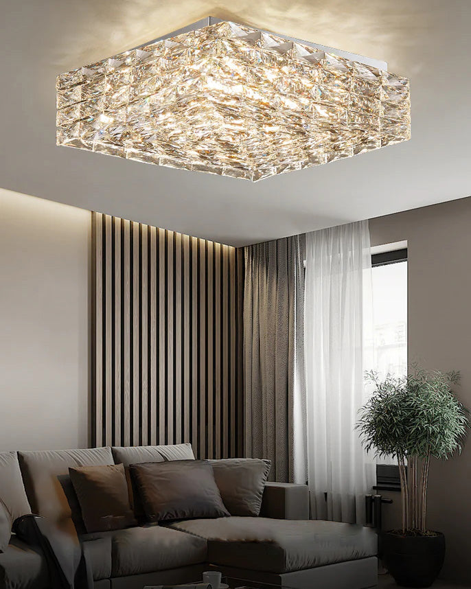 Plafonnier encastré en cristal carré WOMO-WM1130