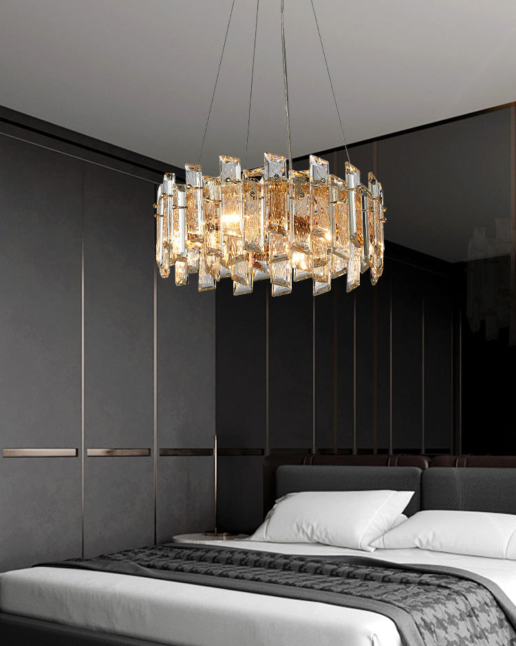 Lustre rond en cristal doré WOMO-WM2397