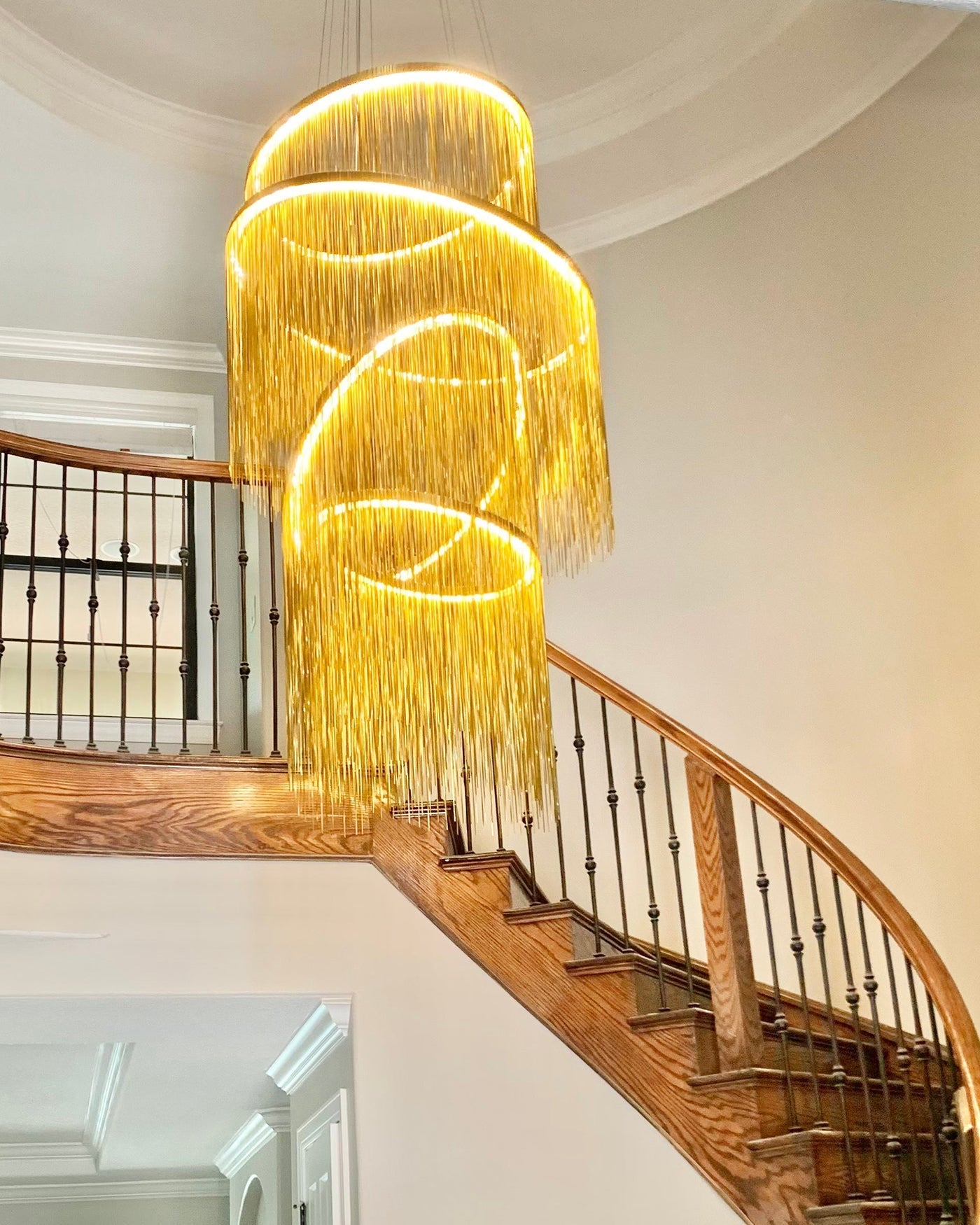 WOMO Lustre Luxe Macramé Anneaux Led-WM2062c