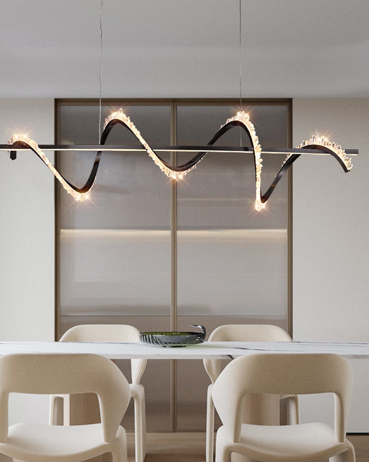 Lustre linéaire en cristal WOMO Swirl-WM2713