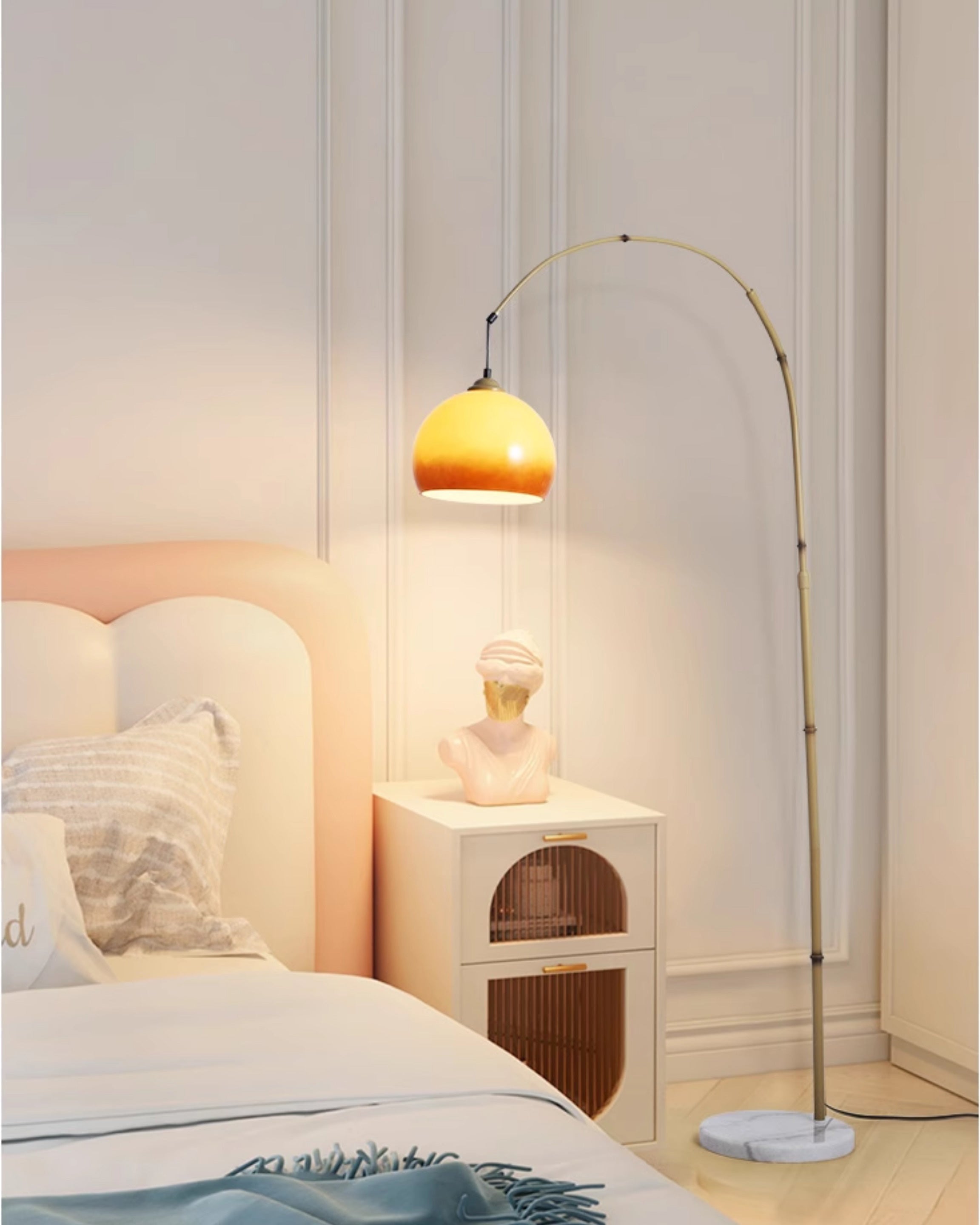 WOMO Lampe sur Pied Arc Bambou Suspendue - WM7133