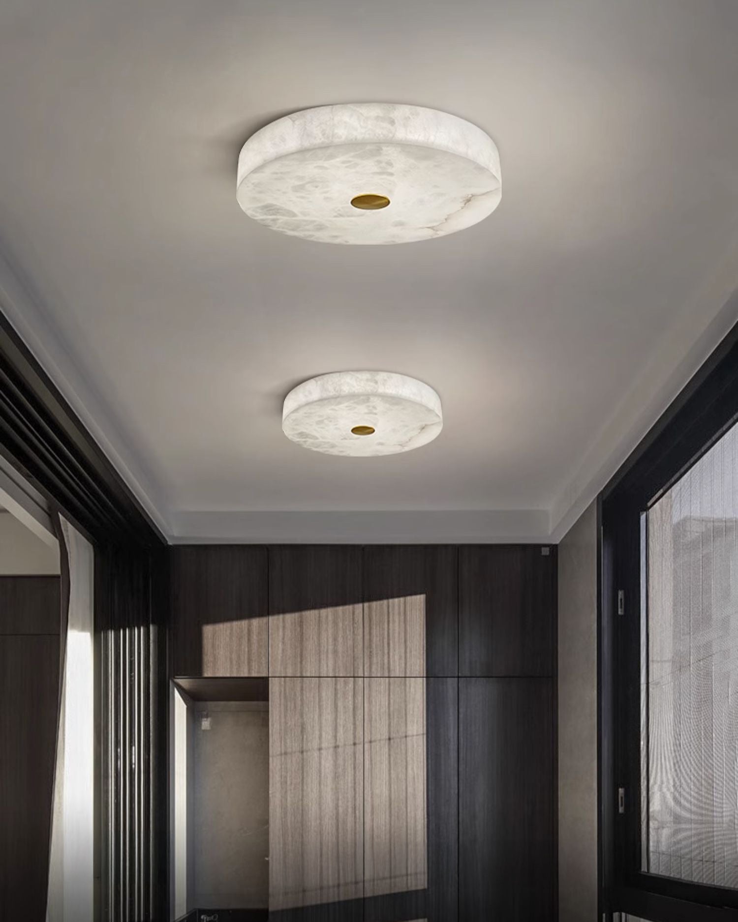 Plafonnier rond moderne en albâtre WOMO-WM1118