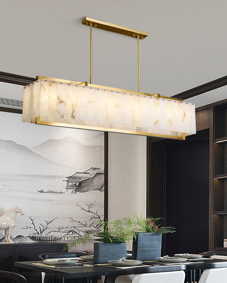 WOMO Lustre Rond Albâtre Doré Art Déco-WM2390a