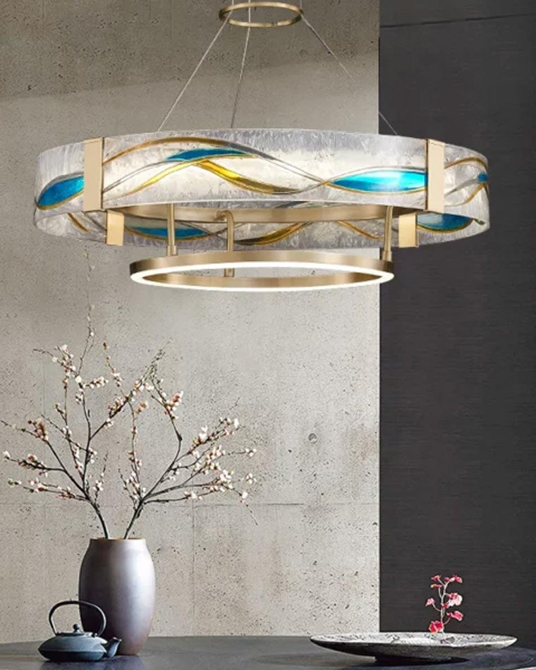 WOMO Lustre Rond Verre Chic et Moderne-WM2335