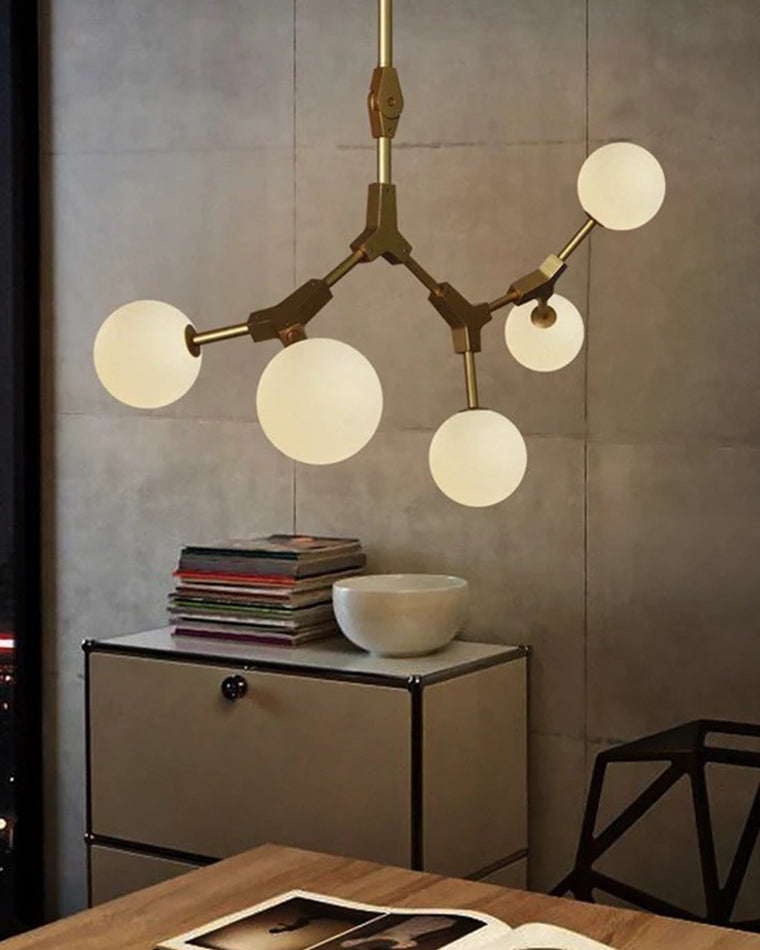 Lustre en verre dépoli à bulles de branchement WOMO-WM2514