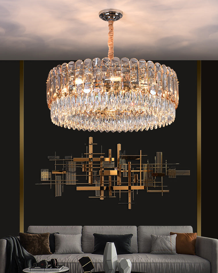 WOMO Lustre Rond Cristal Fumé/Ambre-WM2542