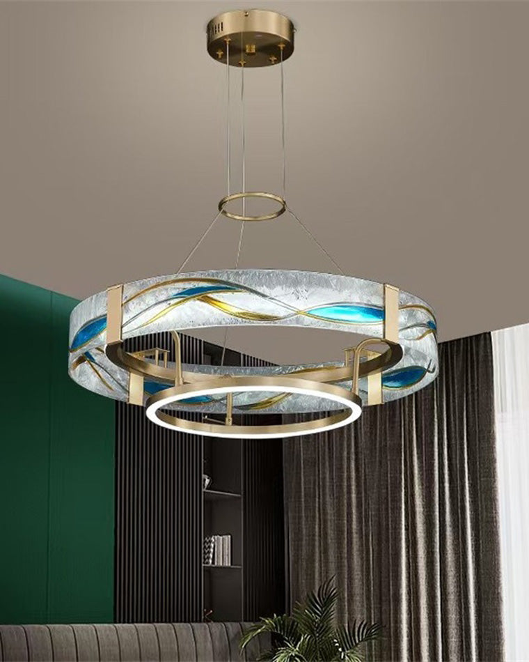 WOMO Lustre Rond Verre Chic et Moderne-WM2335