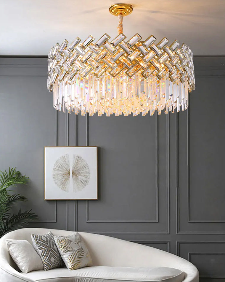 WOMO Lustre Rond Cristal Doré-WM2190