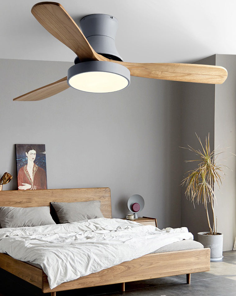 WOMO 3 Wood Blade Hugger Lampe de ventilateur de plafond-WM5120