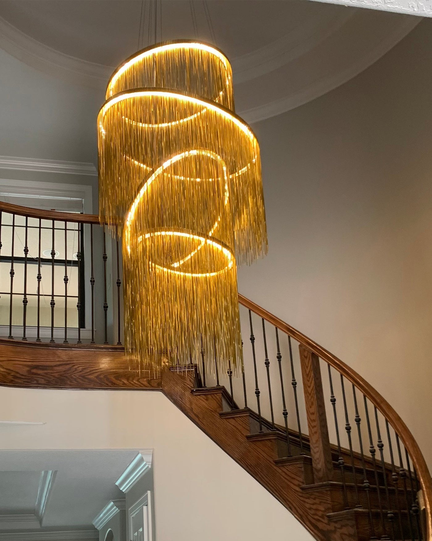 WOMO Lustre Luxe Macramé Anneaux Led-WM2062c