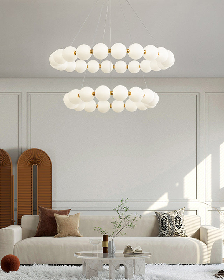 WOMO Lustre Cercle Perles Art Déco-WM2344